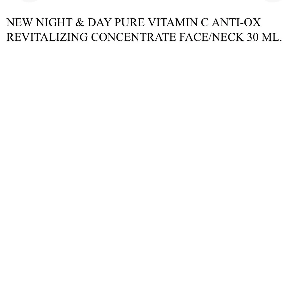 Night And Day Pure Vitamin Anti-Ox Revitalizing Concentrate Face/Neck 30ml NWT